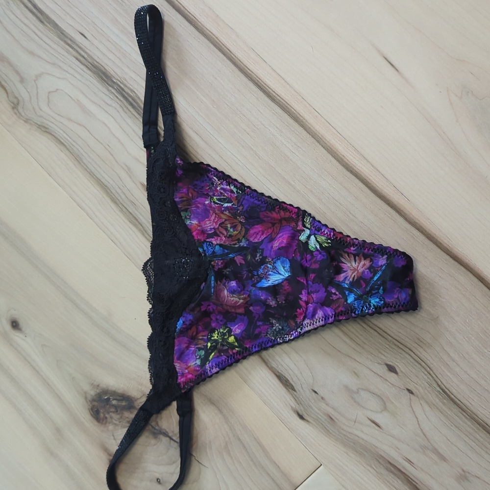 VS VERY SEXY Shine Strap Back Thong Panty, Sz L, Bling NWT